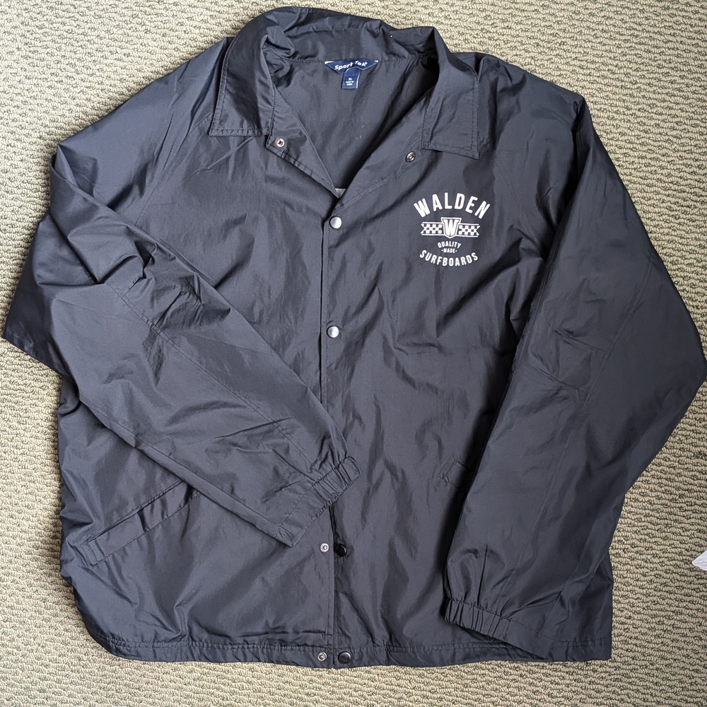 Men's Walden Surfboards Black Lightweight Jacket. Size XL